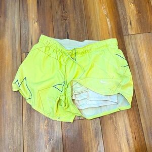 Nike Women's Dri-Fit 2-in-1 Athletic Shorts with Spandex - Yellow